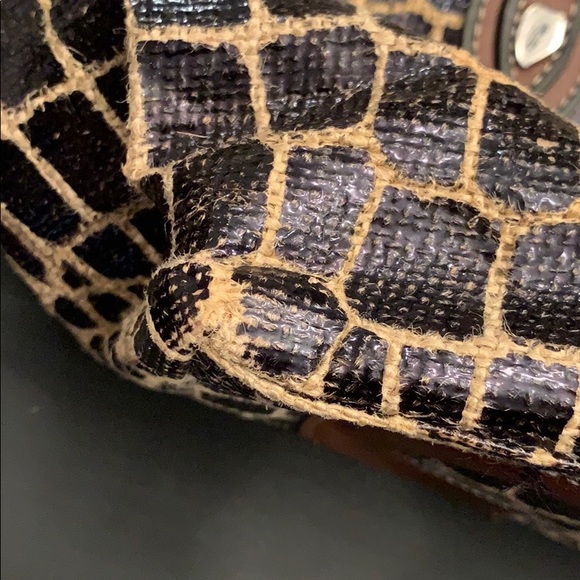 VTG DVF Leni Burlap Croco Tote W/ Accessories Bag - Picture 6 of 8